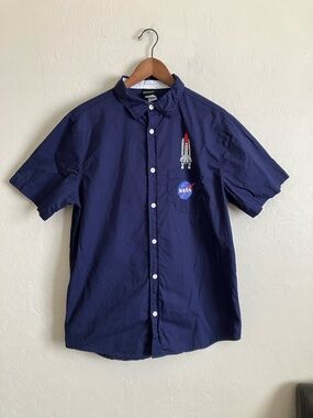 NASA Shirt Mens Large Blue